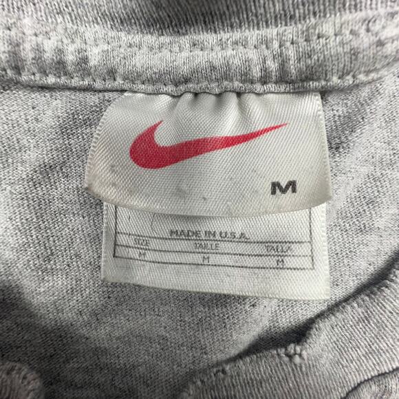 Vintage Nike Gray Tag Tee Youth Medium 90s Distressed Made in USA Logo Shirt - Picture 8 of 9